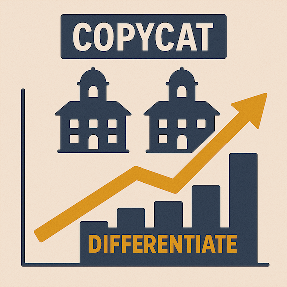 Examples of private school marketing materials that look the same